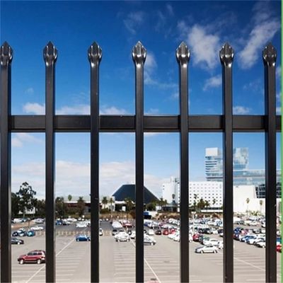 Đen ngoài trời kim loại cây cọ thép hàng rào 6ft X 8ft đúc sắt vườn hàng rào