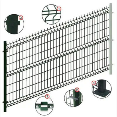 Tấm PVC màu xanh lá cây phủ 3D uốn cong dây hàn lưới hàng rào sân vườn ngoài trời
