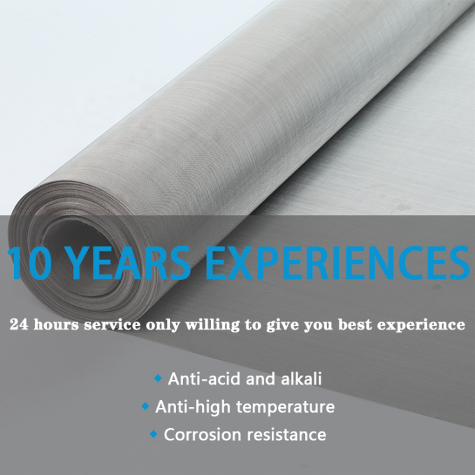 304 316 316L Stainless Steel Woven Wire Mesh Đơn giản dệt chống kiềm 0